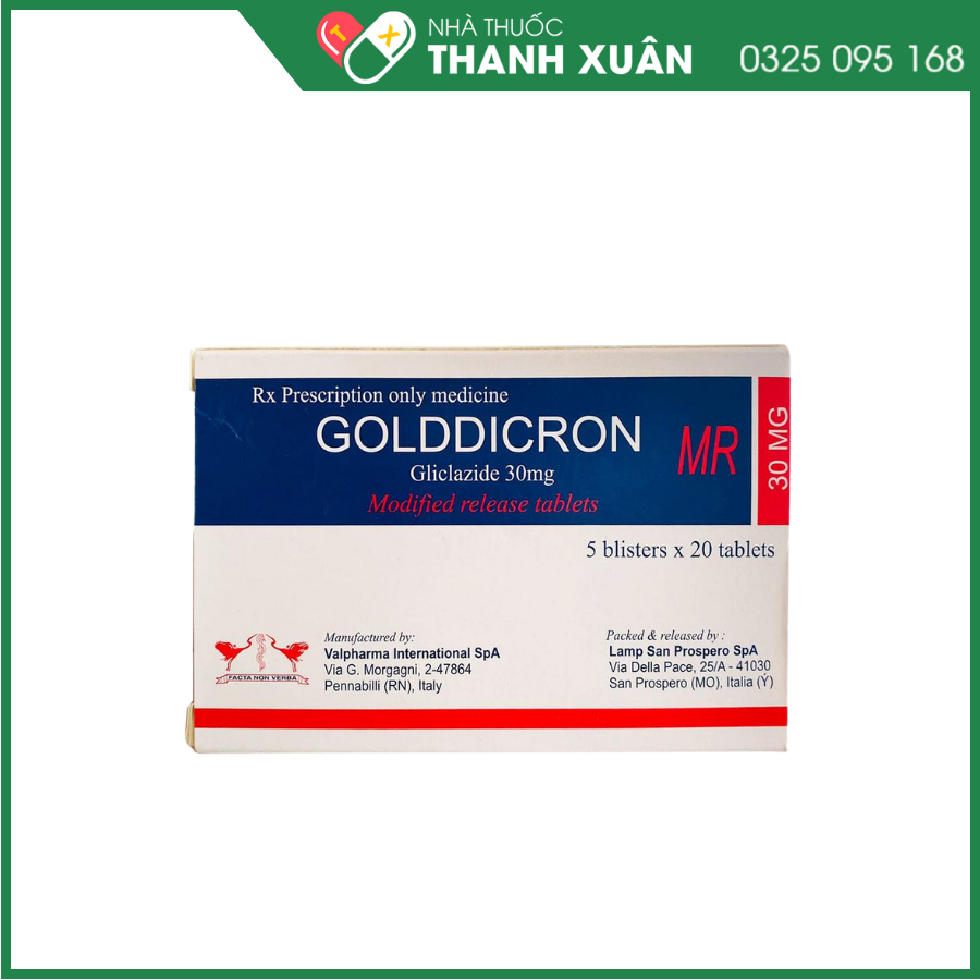 Golddicron MR 30 điều trị đái tháo đường tuýp 2